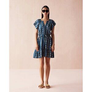 Anthropologie Omika Cora Mini Dress Nico Indigo Womens Size Small